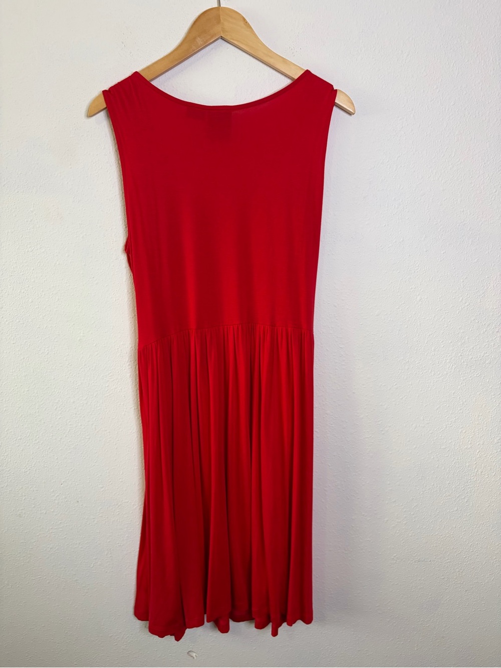 Anthropologie Girls from Savoy Sleeveless V-Neck Red Midi Dress L knit wrap - Picture 5 of 6